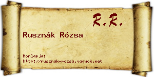 Rusznák Rózsa névjegykártya