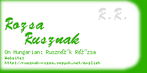 rozsa rusznak business card